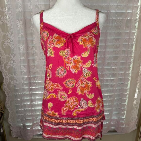 Vintage Y2K Esprit pink paisley print tank top - Picture 2 of 8